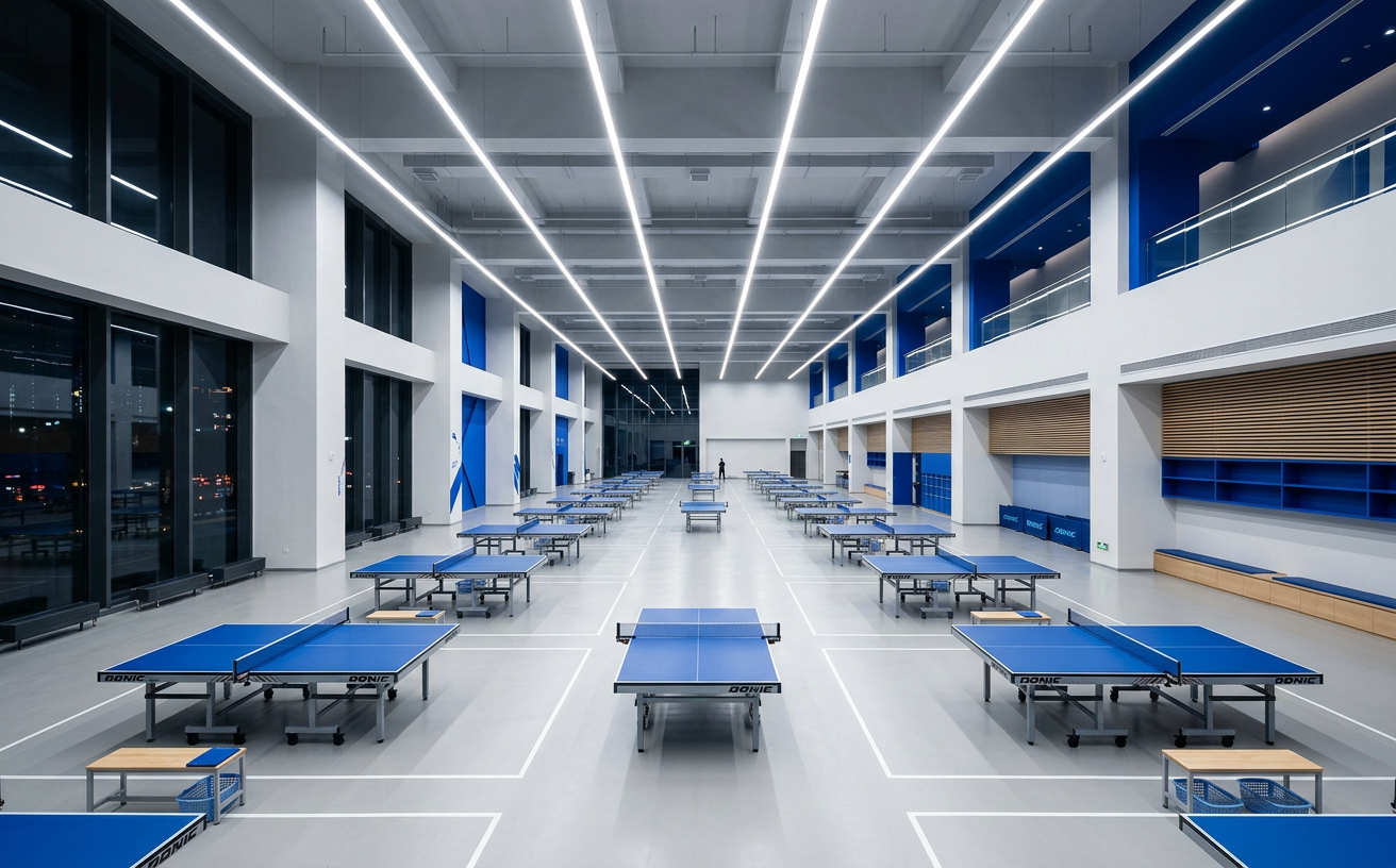 Modern table tennis academy training space